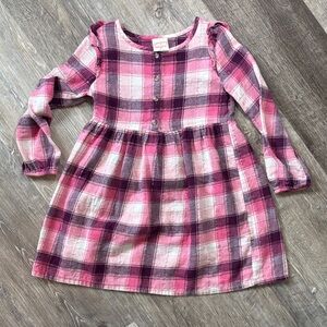3/$10💕 Jumping Beans Pink Plaid Long-Sleeve Girls Dress